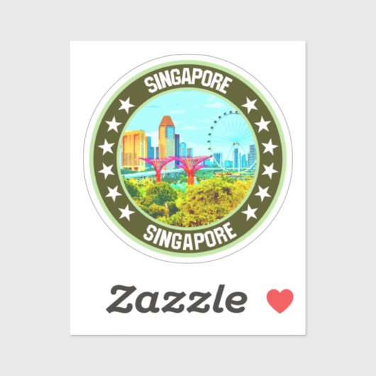 Sticker Singapour (Feuille)