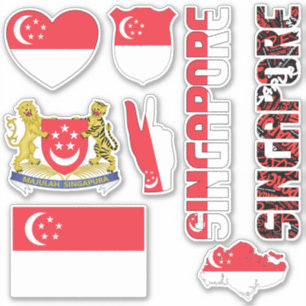 Sticker Singapour Extraordinaire forme des symboles nation