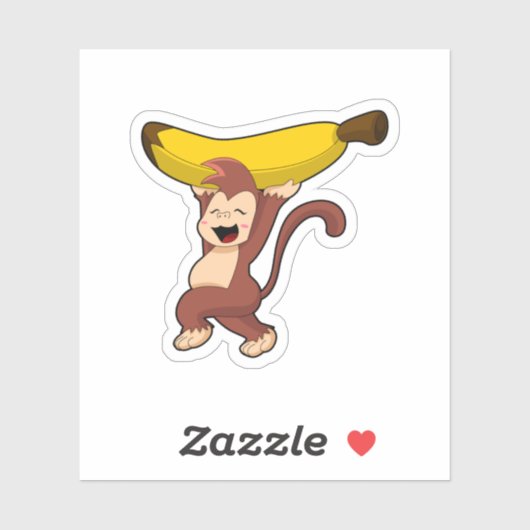 Sticker Singe à la banane (Feuille)