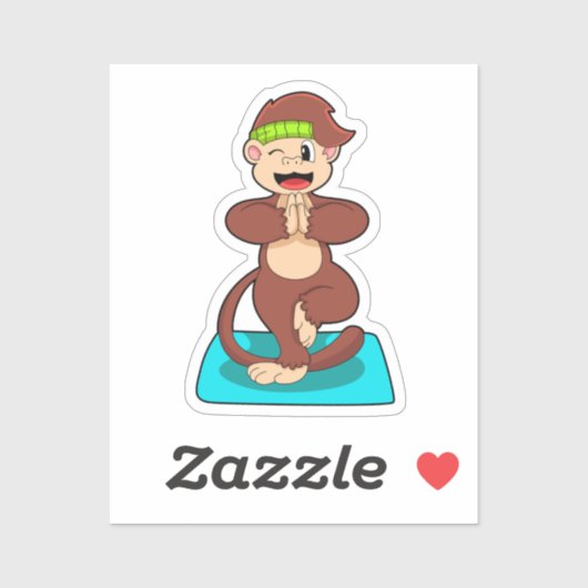 Sticker Singe au Yoga en position debout (Feuille)