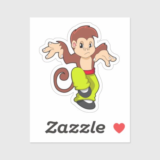 Sticker Singe aux arts martiaux Kungfu (Feuille)