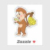 Sticker Singe avec bananes (Feuille)