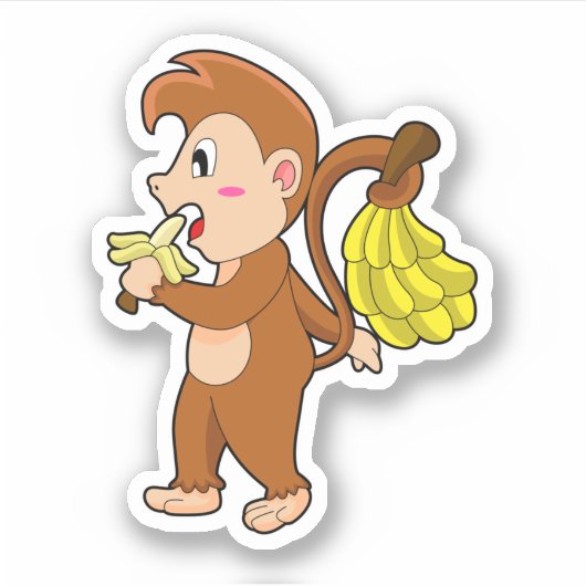 Sticker Singe avec bananes (Devant)