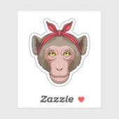Sticker Singe avec Bandana (Feuille)