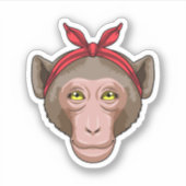 Sticker Singe avec Bandana (Devant)