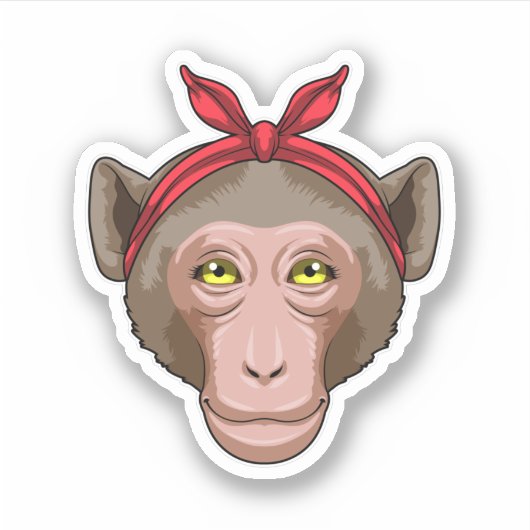 Sticker Singe avec Bandana (Devant)