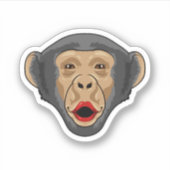 Sticker Singe avec bouche baisée (Devant)