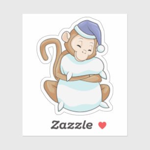 Sticker Singe avec Coussin et tête de lit