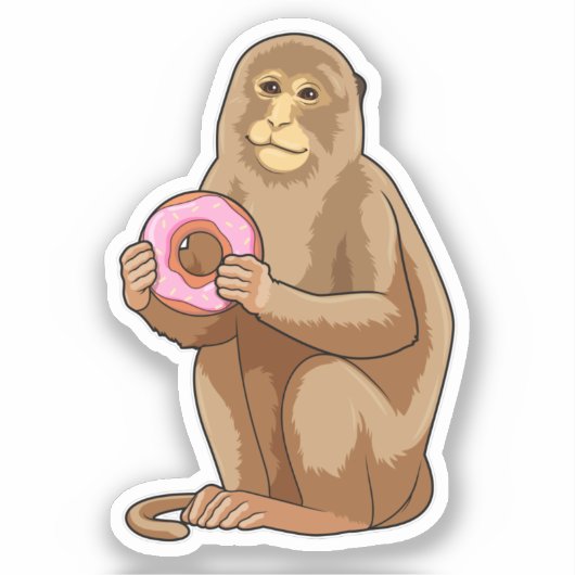 Sticker Singe avec Donut (Recto)