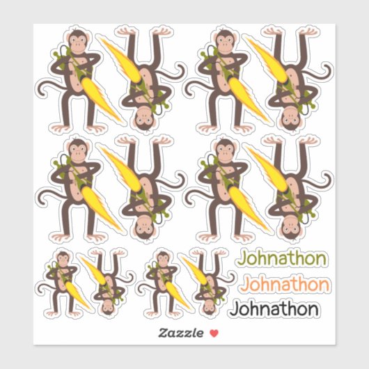Sticker Singe avec lance-flammes (Feuille)