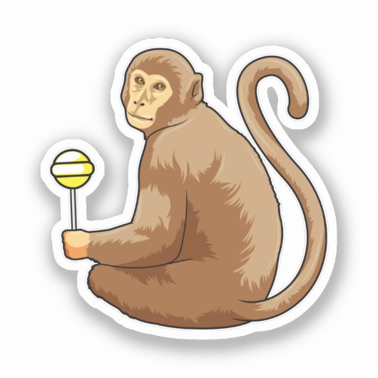 Sticker Singe avec Lollipop (Recto)
