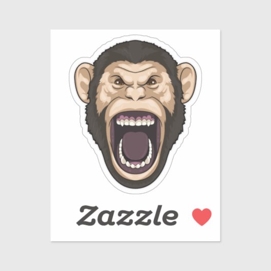 Sticker Singe avec poils noirs (Feuille)