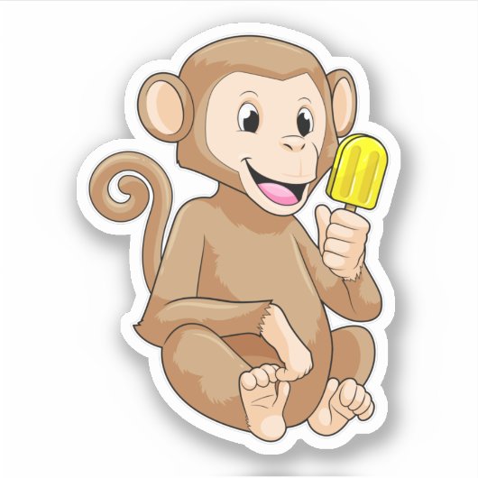 Sticker Singe avec Popsicle (Devant)