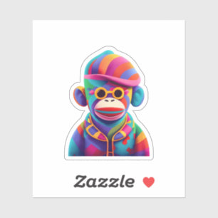 Sticker Singe en chaussette