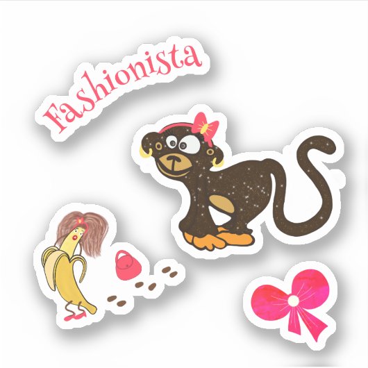 Sticker Singe et banane (Devant)