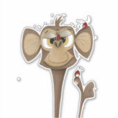 Sticker Singe idiot et coccinelles (Devant)