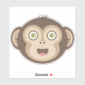 Sticker Singe mignon - Adorable Chimpanzé Joyeux Visage (Feuille)