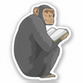 Sticker Singe Nerd avec livre (Recto)