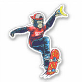Sticker Singe sur skateboard 4" Baiser Stick Vinyl Coupé (Devant)