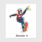 Sticker Singe sur skateboard 4" Baiser Stick Vinyl Coupé (Feuille)