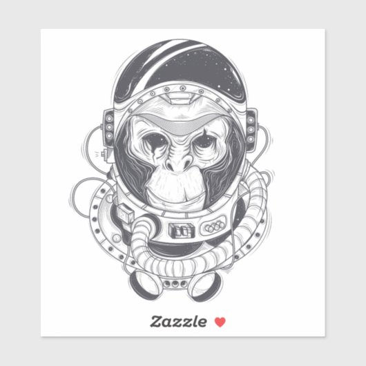 Sticker Singe tiré à main (Feuille)