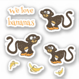 Sticker Singes et bananes