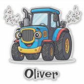 Sticker Singing Cute Musical Blue Tractor (Devant)