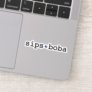 Sticker Sips Boba Retro Typographie avec Tapioca Bubble