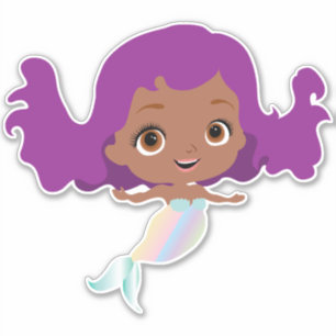 Sticker Sirène Africaine Américaine Avec Cheveux Violets