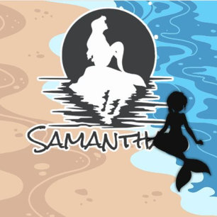 Sticker sirène Anniversaire sous l'océan