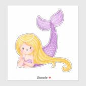 Sticker Sirène aquarelle (Feuille)
