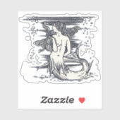 Sticker Sirène avec Seahorse (Feuille)