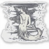 Sticker Sirène avec Seahorse (Devant)