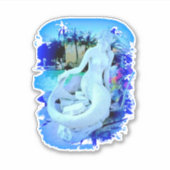Sticker Sirène blanche assise Thunder_Cove (Devant)
