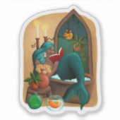 Sticker Sirène dans une baignoire (Devant)