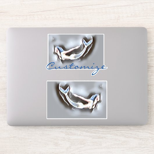 Sticker Sirène de natation Thunder-Cove Grey (Ordinateur)