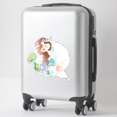 Sticker Sirène et tortue (Sur valise)
