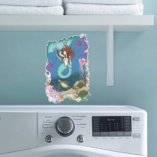 Sticker Sirène Mystique Océan Fantastique Vie Bleue de la