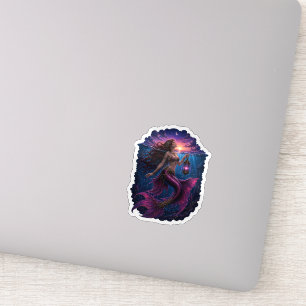 Sticker Sirène Violet Magenta & Lanterne Brillante