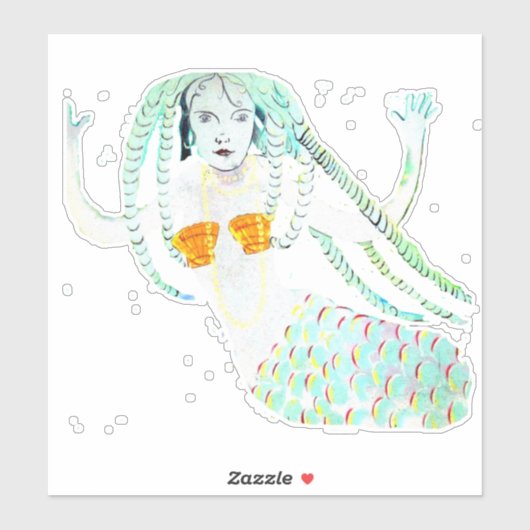 Sticker Sirènes avec Dreadlocks Thunder_Cove (Feuille)