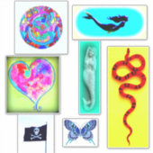 Sticker sirènes, chaleur, serpent, papillon d'amour (Devant)