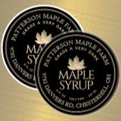 Sticker Sirop d'érable 2,5 pouces étanche transparent ou b