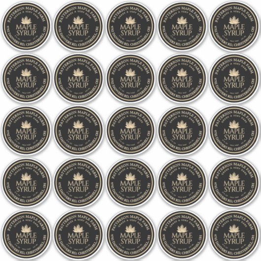 Sticker Sirop d'érable 2,5 pouces étanche transparent ou b (Devant)