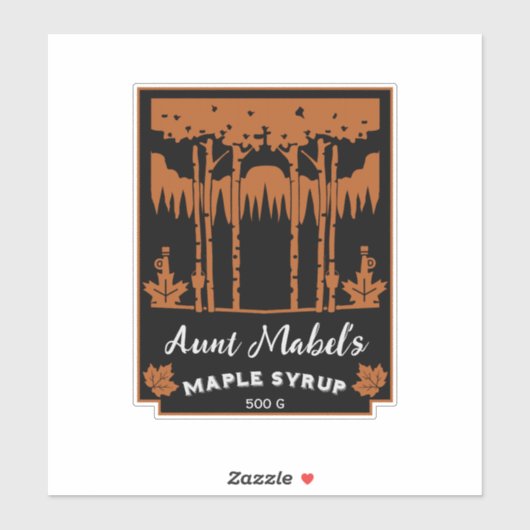Sticker Sirop d'érable maison Fabriqué (Feuille)