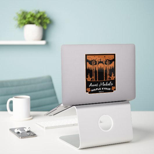 Sticker Sirop d'érable maison Fabriqué (Ordinateur portable sur le bureau)