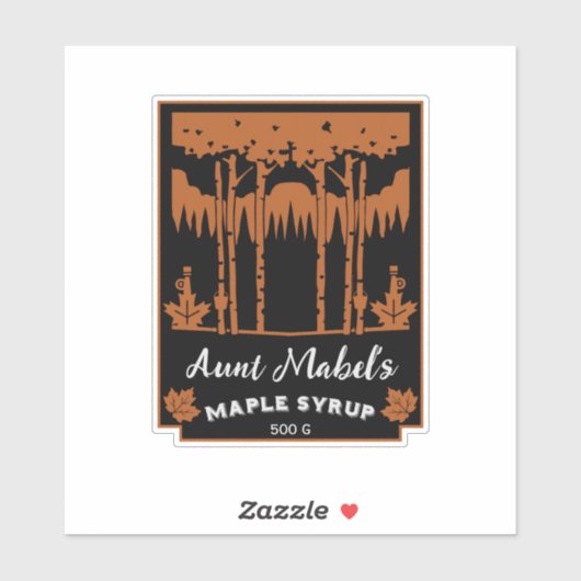 Sticker Sirop d'érable maison Fabriqué (Feuille)