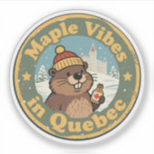 Sticker Sirop d'érable Retro Québec (Devant)