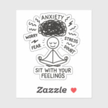 Sit With Anxiety Mental Health Reminder Stickman
