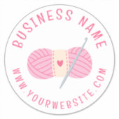 Sticker Site Crochet Crochet Nom commercial personnalisé (Devant)