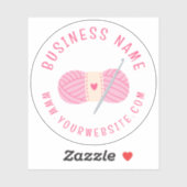 Sticker Site Crochet Crochet Nom commercial personnalisé (Feuille)